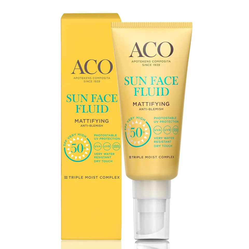 ACO Sun Face Fluid LSF 50+ mattierend 40 ml Mischhaut