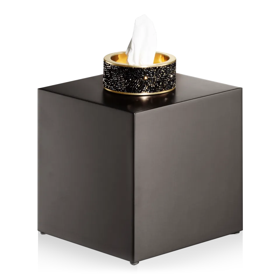 Decor Walther ROCKS KB Tücherbox Gold Matt 24 Karat Swarovski