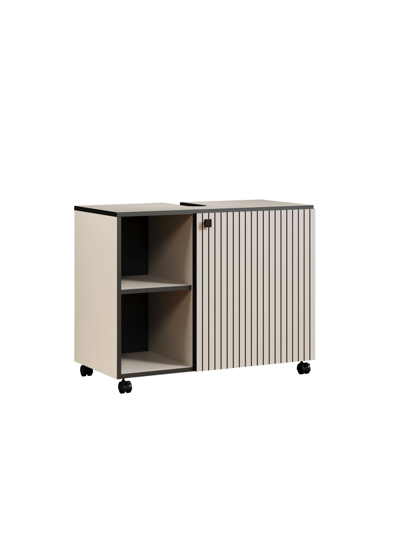 trendteam PureBliss Waschbeckenunterschrank Cashmere Rollen