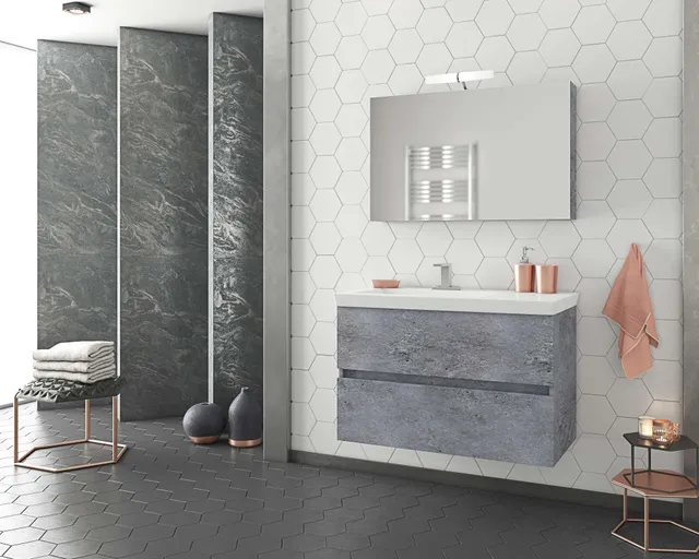 DROP Luxus 85 Waschtischunterschrank Granite