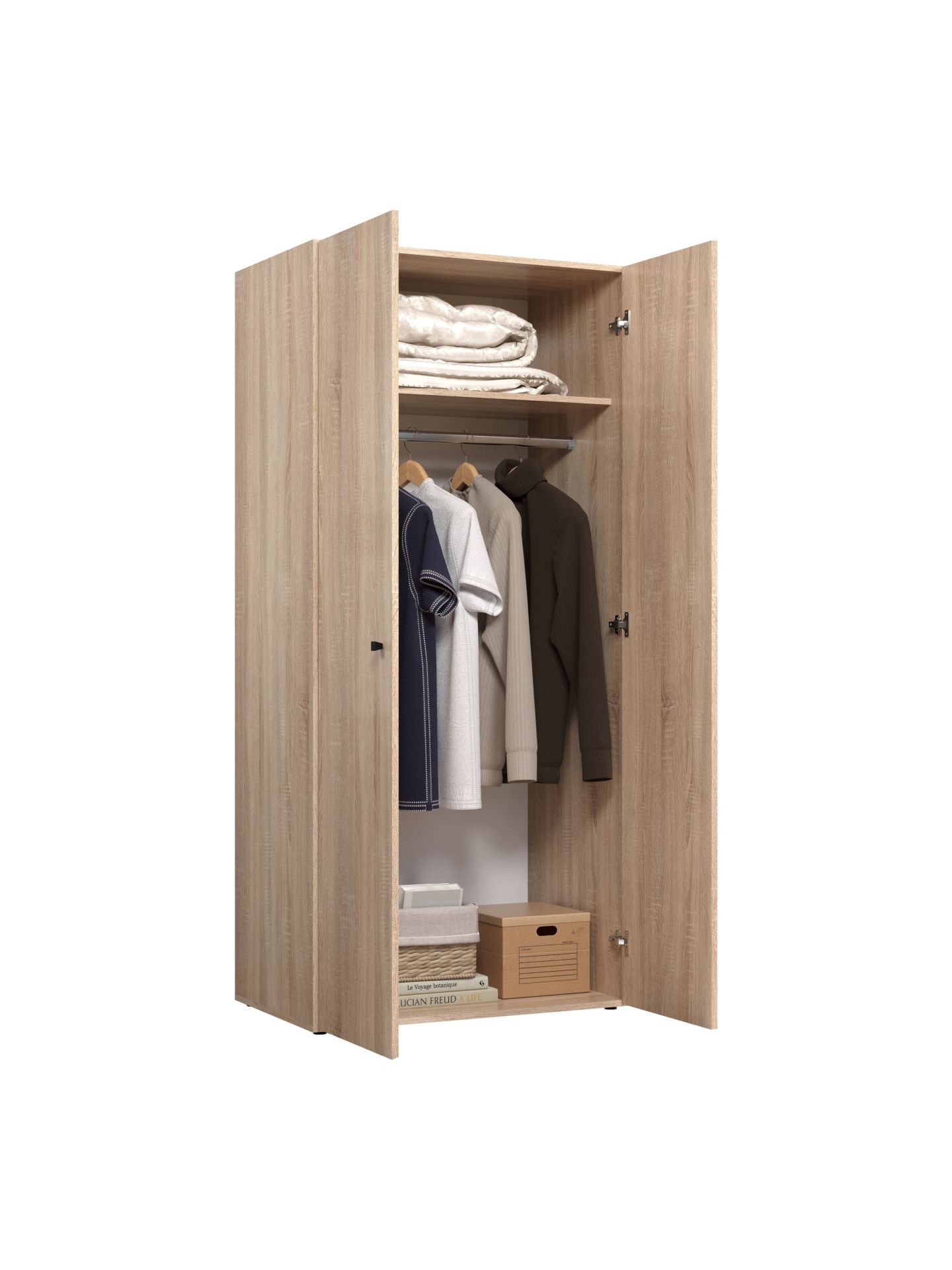 trendteam Basics Kleiderschrank Eiche Sonoma 2-türig Jugendzimmerschrank