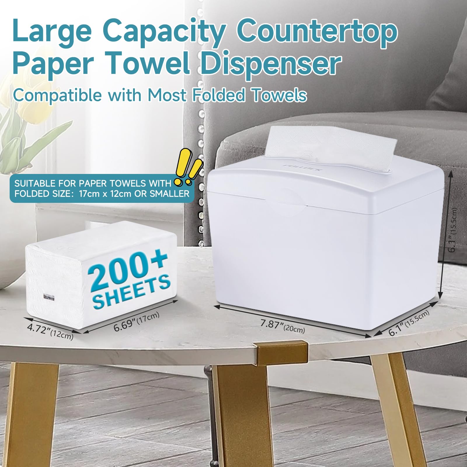Pollock Paper Towel Tischspender Weiß Multifold 200 Tücher