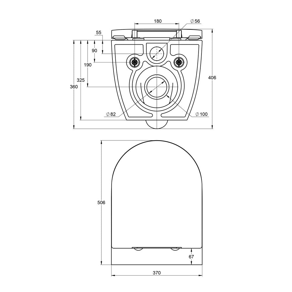 Treos Serie 810 Wand-WC Set spülrandlos mit WC-Sitz weiß