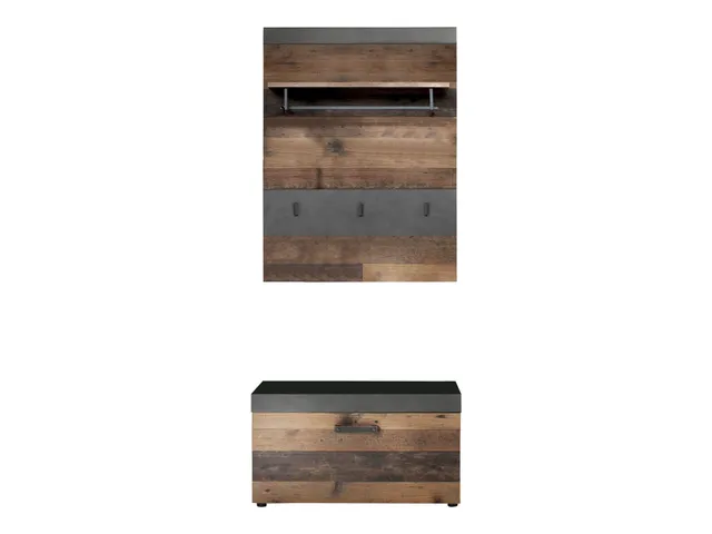trendteam Indy Garderobenkombination Graphit Old Wood