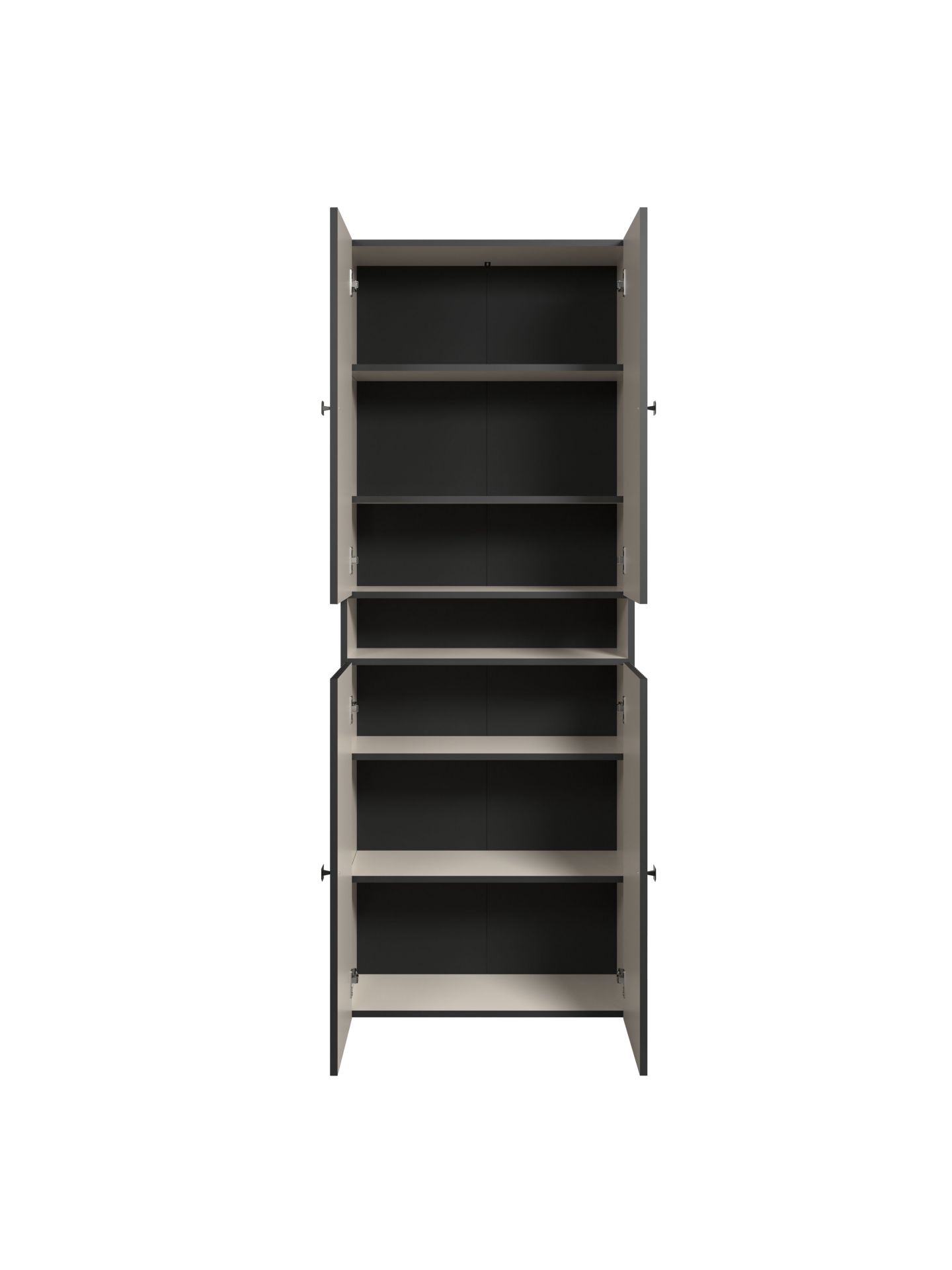 trendteam PureBliss Hochschrank Cashmere Schwarz Badezimmerschrank
