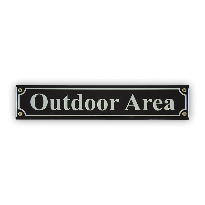 Münder Email Mini-Straßenschild Outdoor Area 40x8 schwarz