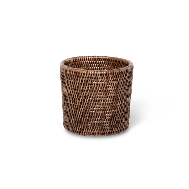 Decor Walther Basket ZK Korb Rattan Dunkel rund handgeflochten