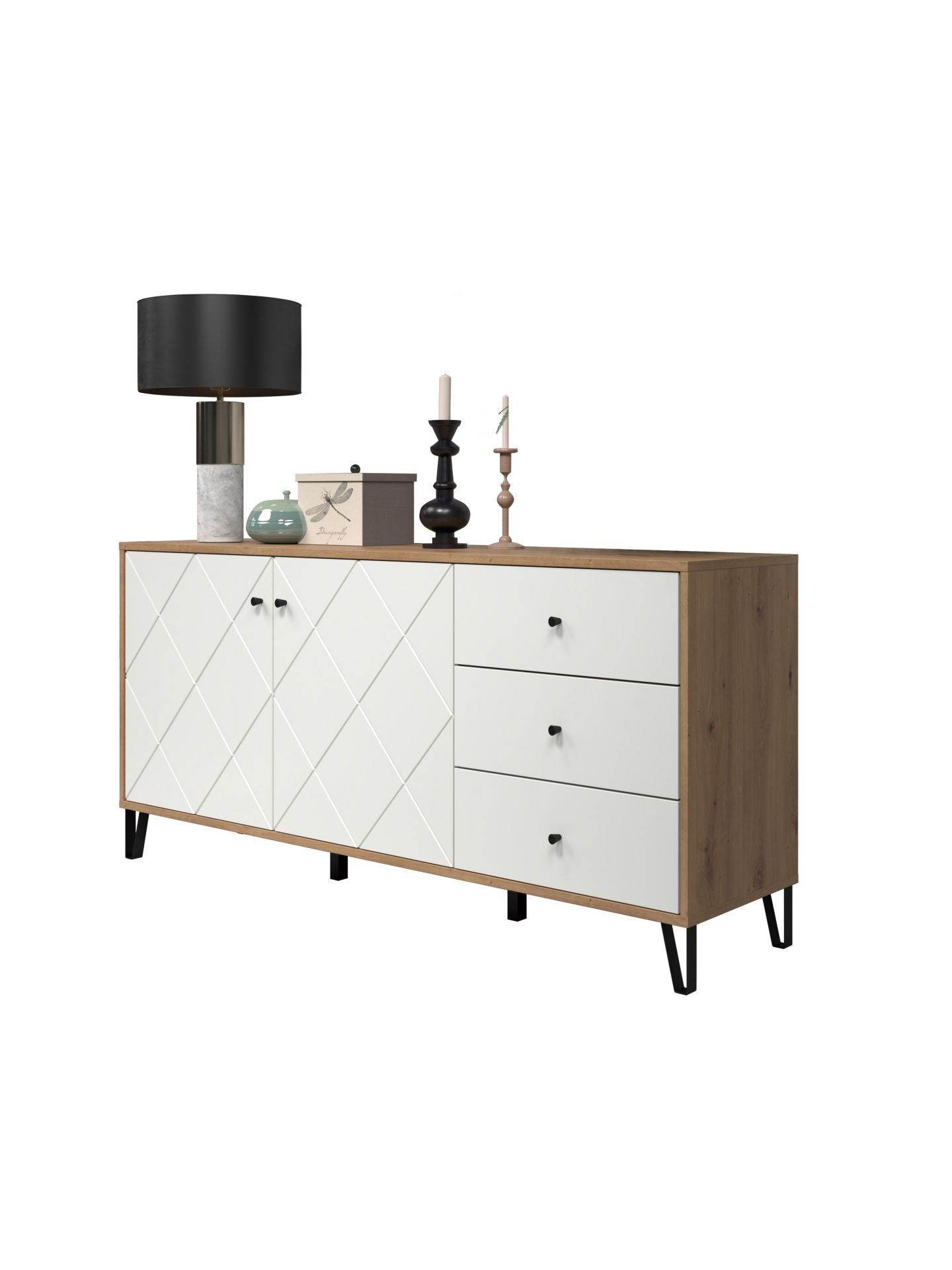 trendteam Touch Sideboard Artisan Eiche Weiß Matt