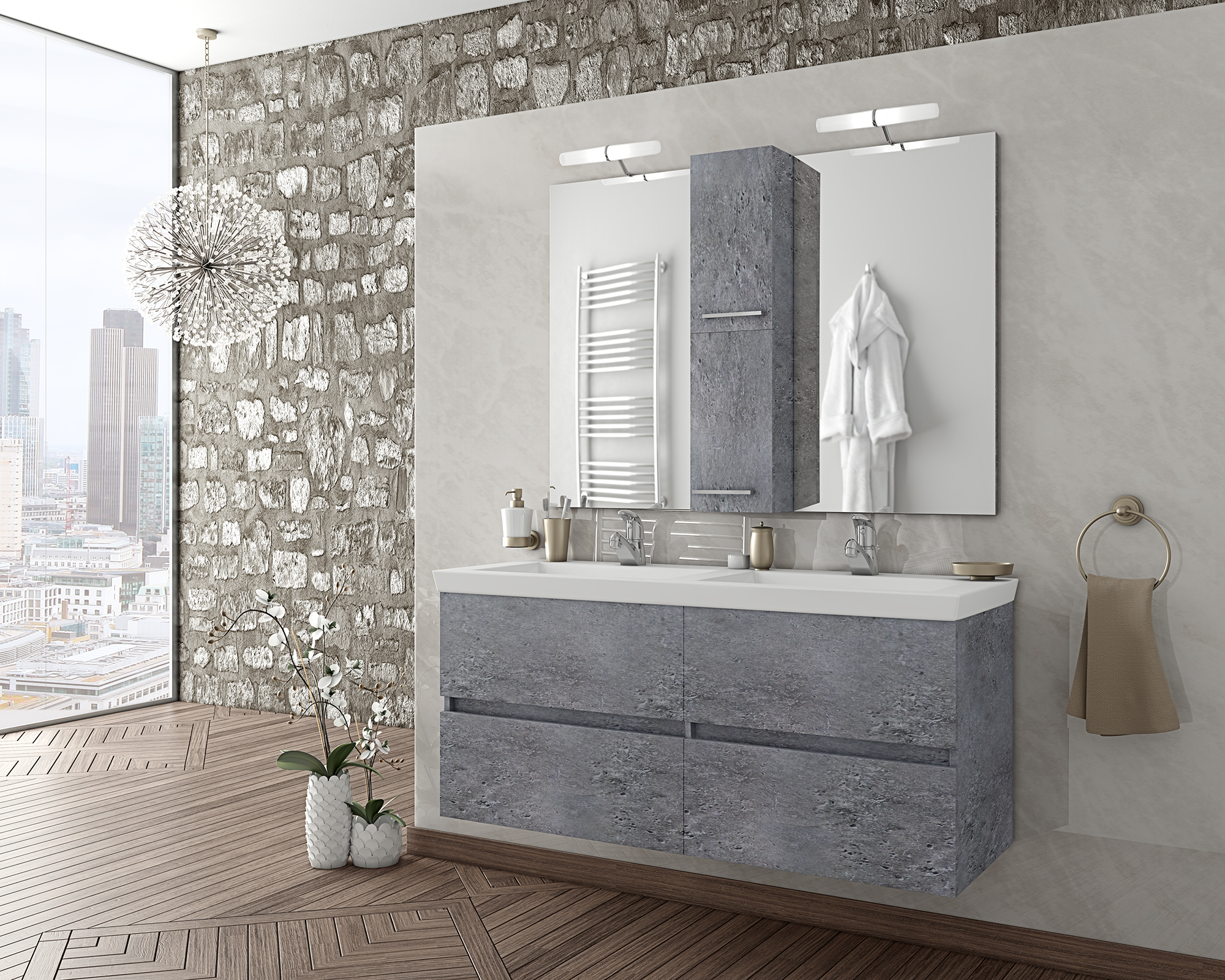 DROP Martinidis LUXUS 120 Granite Badmöbel Granit 120 cm