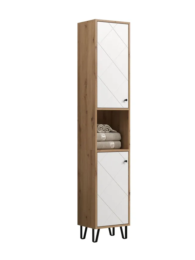 trendteam Touch Hochschrank Artisan Eiche-Weiß Matt