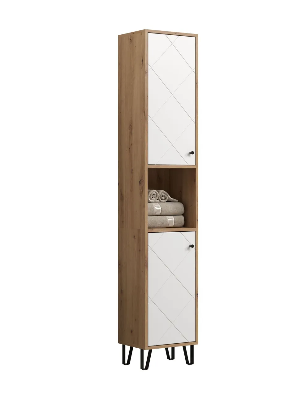 trendteam Touch Hochschrank Artisan Eiche-Weiß Matt
