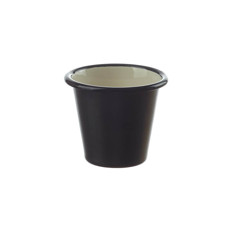 Münder Nostalgie Emaillebecher konisch 6 cm schwarz 100 ml