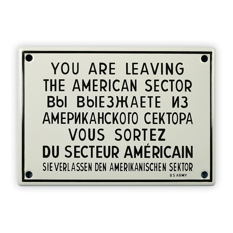 Münder Email Lagerschilder Emailschild American Sector 17x12cm