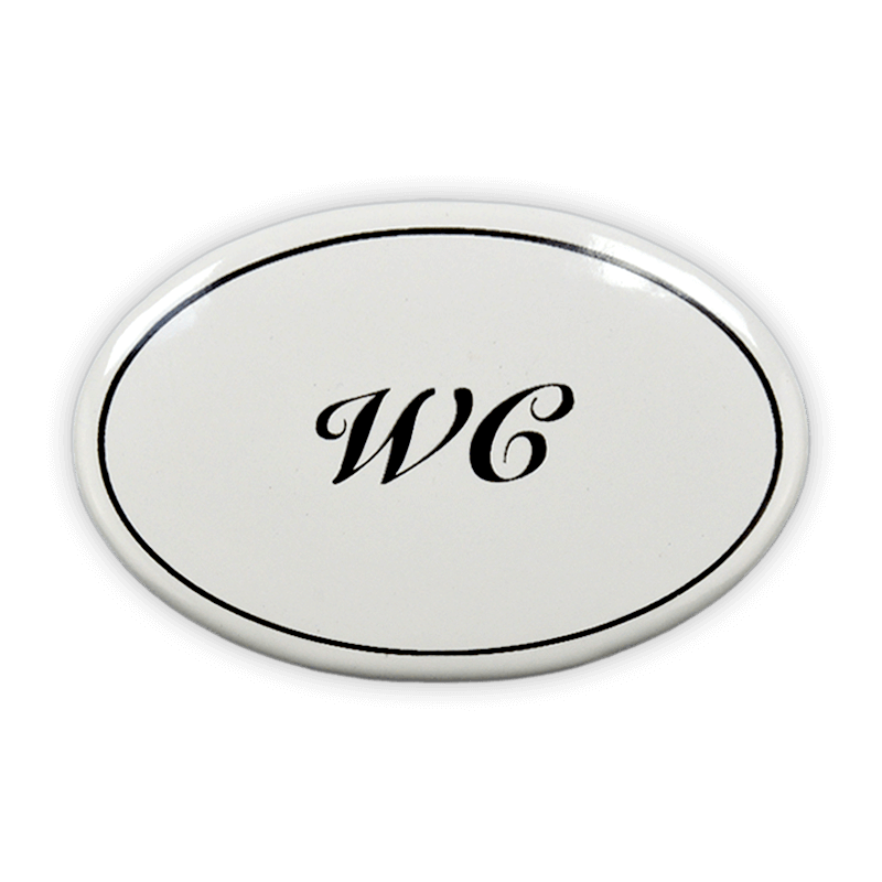 Münder Emaille Lagerschilder WC Türschild 6x4 cm weiß/schwarz Kleben