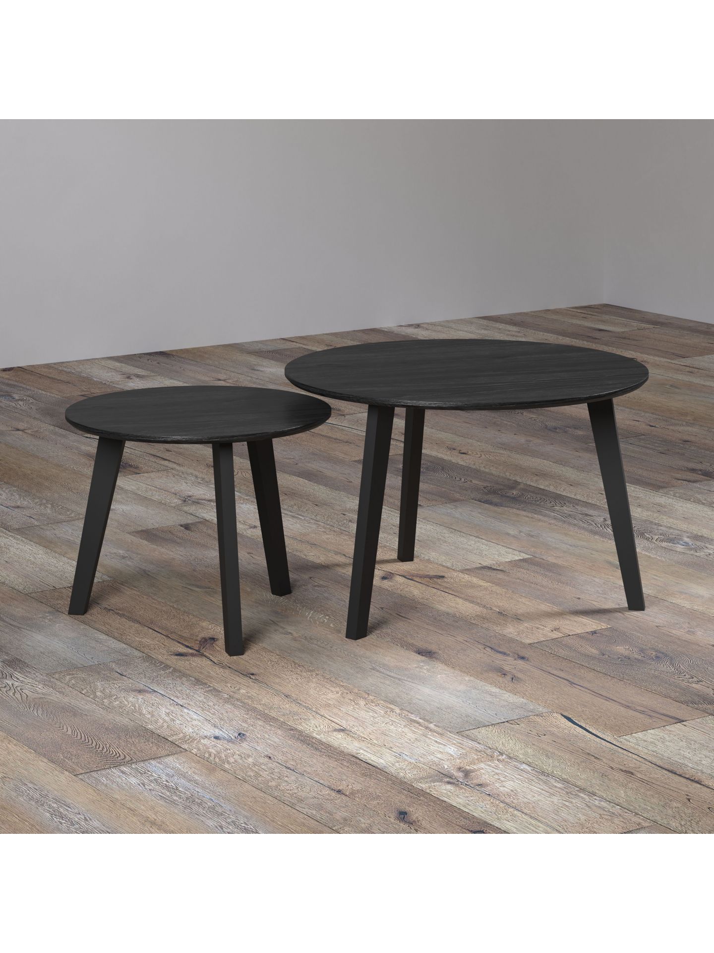 trendteam Ronin Couchtisch-Set Esche Schwarz 2er Wohnzimmertisch